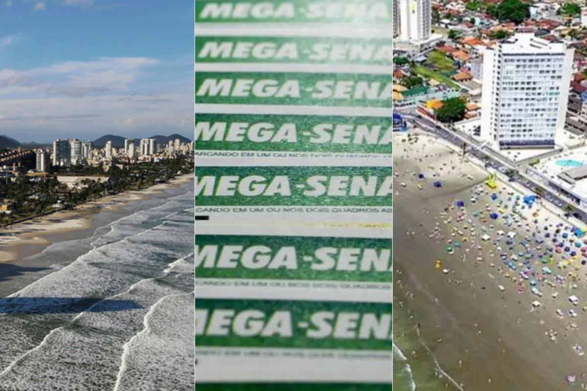 Apostas de Guarujá (esq.) e Itanhaém (dir.) acertaram cinco das seis dezenas na Mega-Sena nesta terça-feira (20)