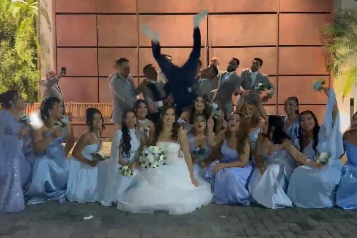 Othon e Sabrina brincam que a queda foi a "cereja do bolo" para que o casamento se tornasse ainda mais inesquecível