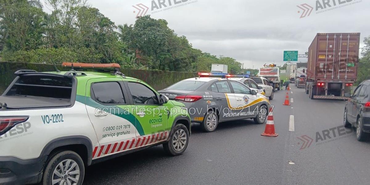 Acidente aconteceu na altura do bairro Vila São José, em Cubatão