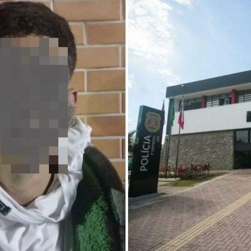 O homem foi detido e levado à CPJ de Praia Grande