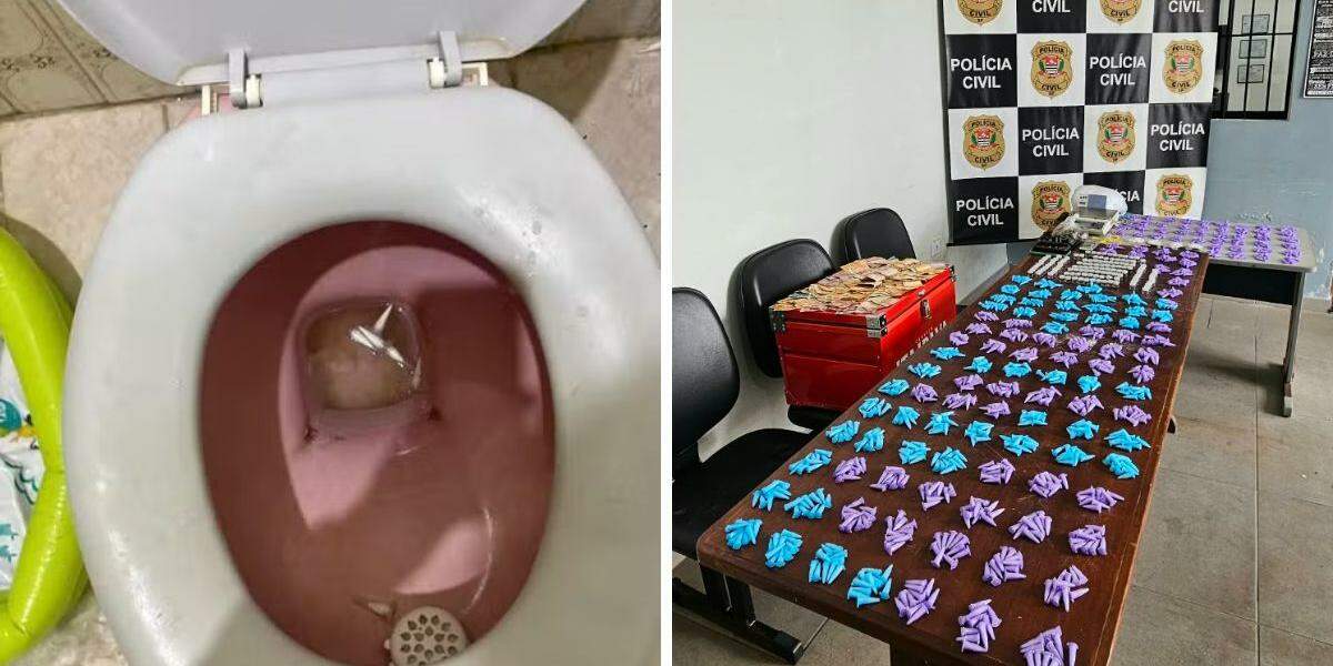 Polícia encontrou várias porções de drogas na casa do homem que jogou cocaína dentro de privada em abordagem da polícia