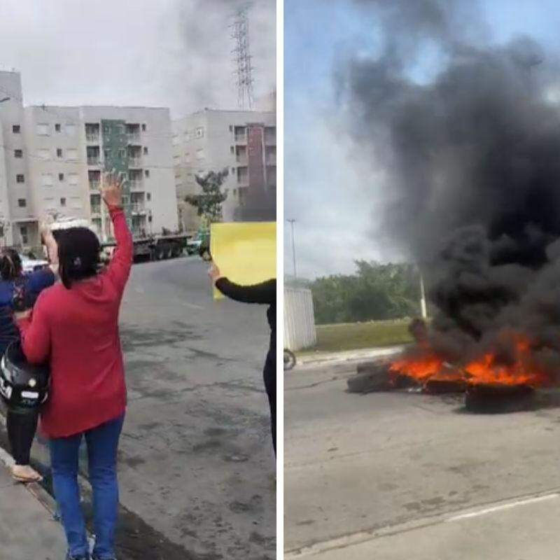 Cinquenta famílias protestaram na Avenida Armando Gomes na manhã desta quinta-feira