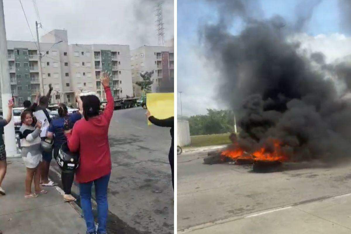 Cinquenta famílias protestaram na Avenida Armando Gomes na manhã desta quinta-feira