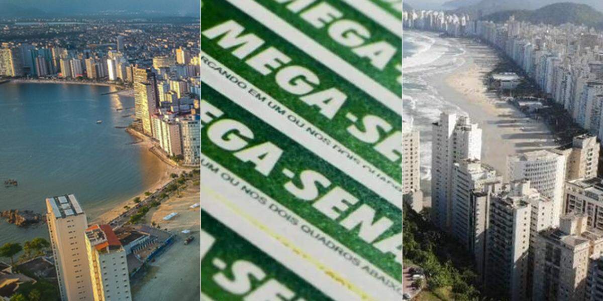 Apostas de São Vicente (esq.) e Guarujá (dir.) acertaram a quina da Mega-Sena no sorteio desta quinta-feira (22)