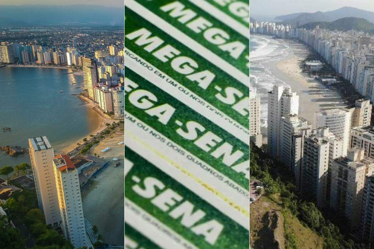 Apostas de São Vicente (esq.) e Guarujá (dir.) acertaram a quina da Mega-Sena no sorteio desta quinta-feira (22)