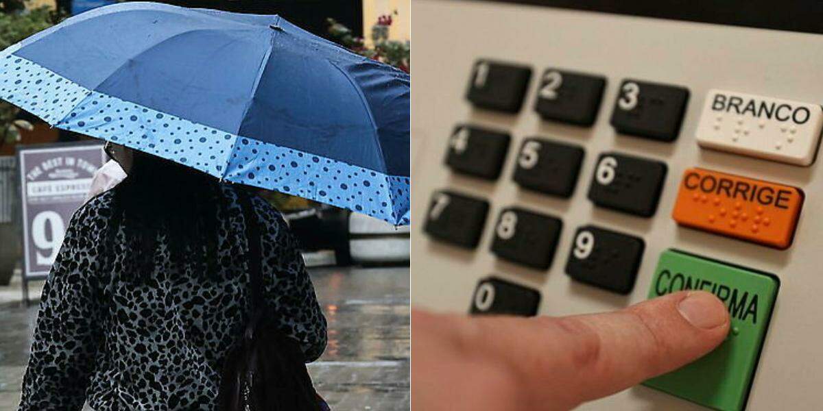 Chuva forte está prevista na Baixada Santista para domingo (25), dia que marca o segundo turno das eleições