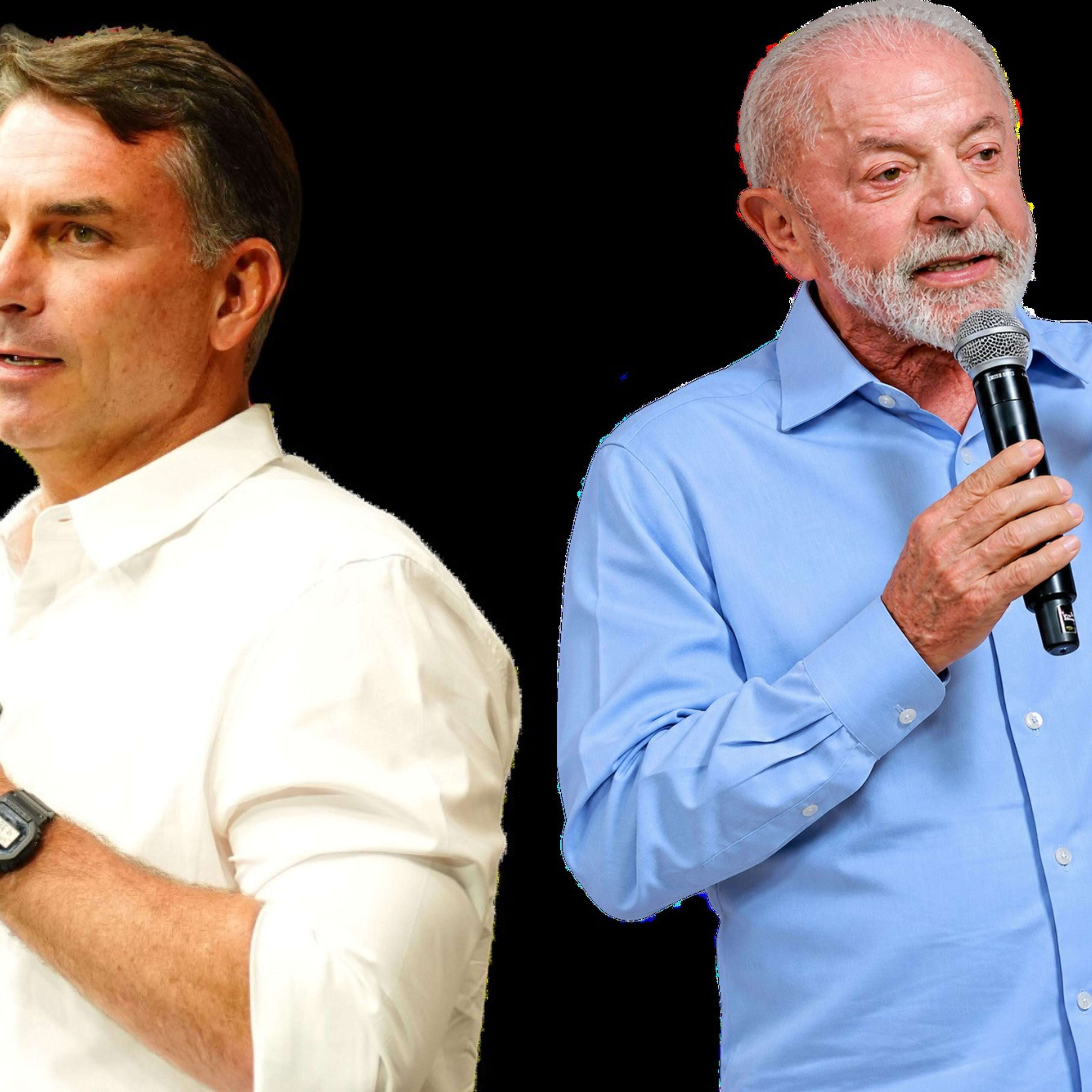 Flávio Bolsonaro (PL) e Luiz Inácio Lula da Silva (PT) concorrem à Presidência da República
