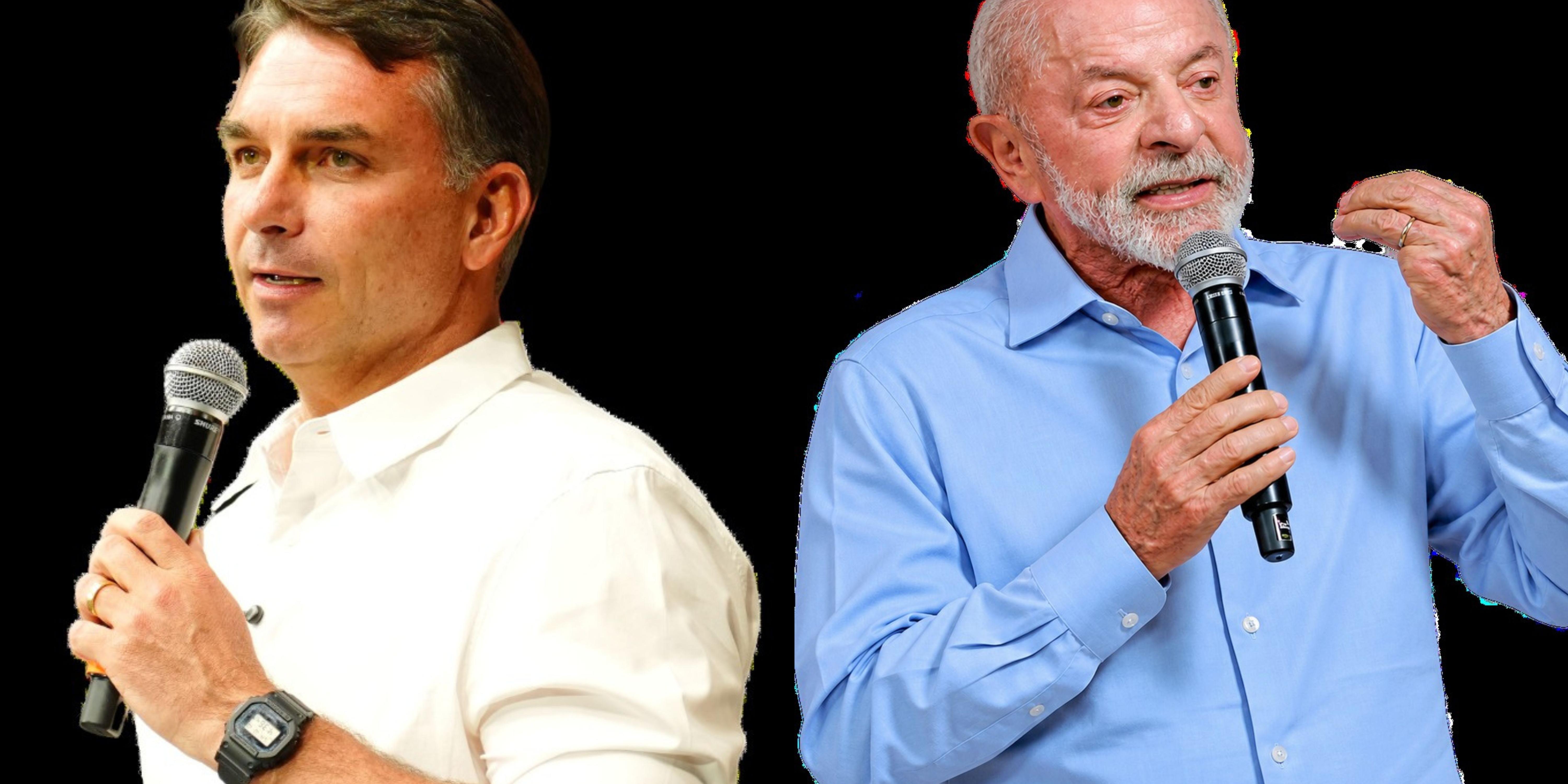 Flávio Bolsonaro (PL) e Luiz Inácio Lula da Silva (PT) concorrem à Presidência da República