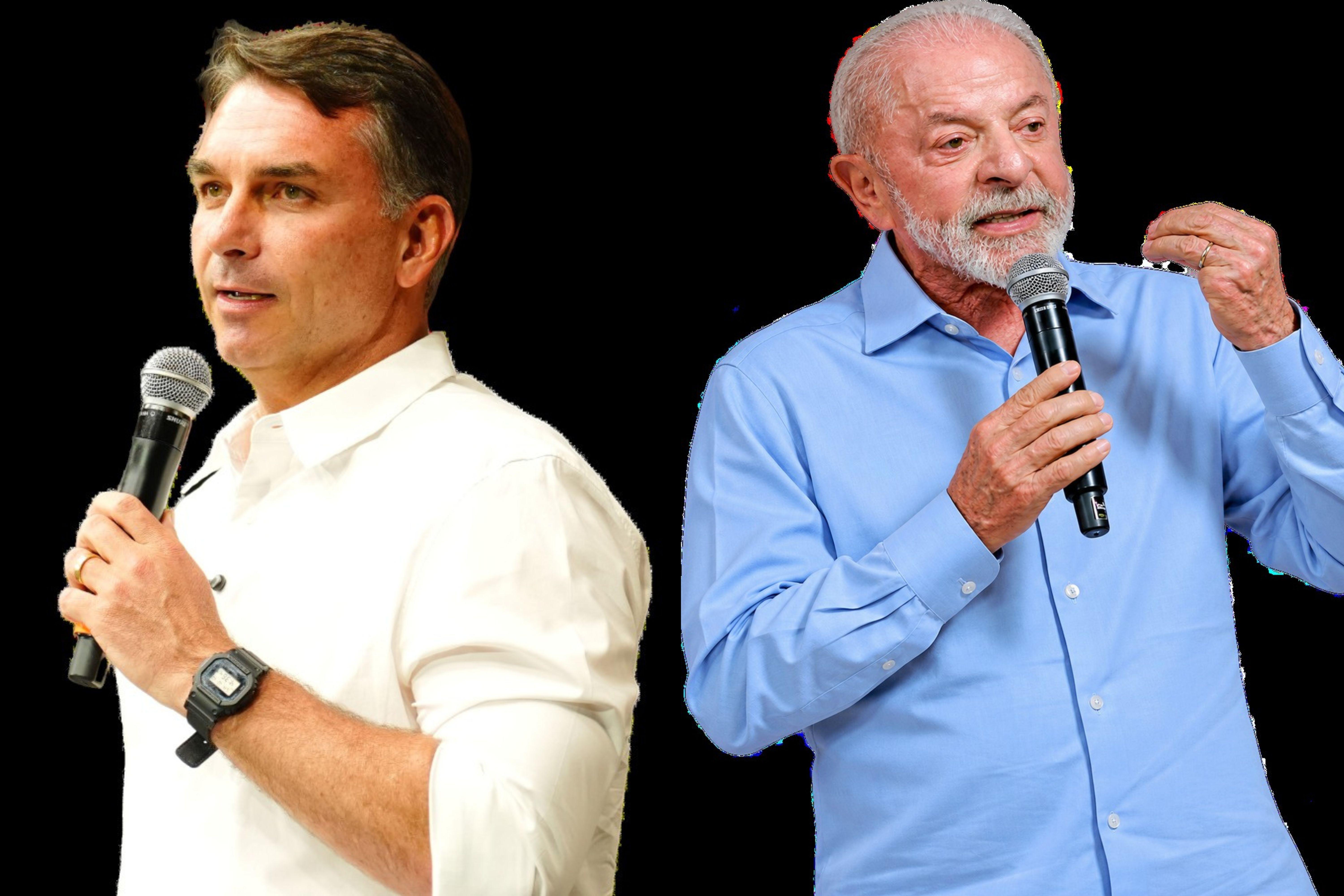 Flávio Bolsonaro (PL) e Luiz Inácio Lula da Silva (PT) concorrem à Presidência da República