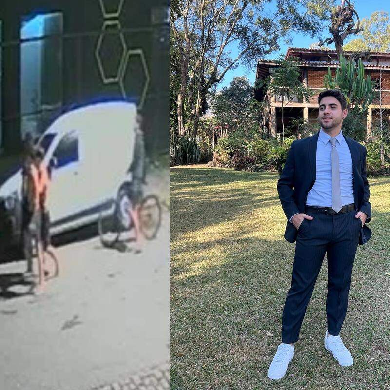 Imagens mostram o engenheiro sendo agredido e roubado em Santos