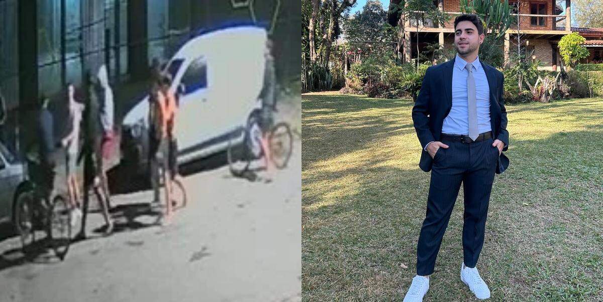 Imagens mostram o engenheiro sendo agredido e roubado em Santos
