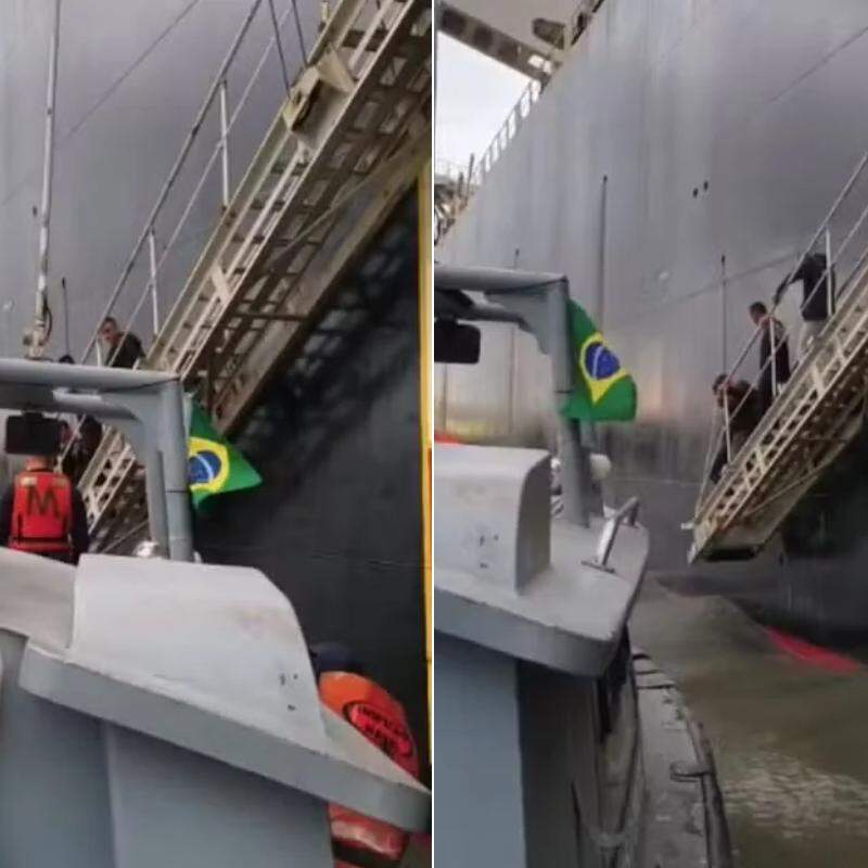 A operação contou com o apoio de um navio mercante e a mobilização da comunidade marítima local para viabilizar o desembarque