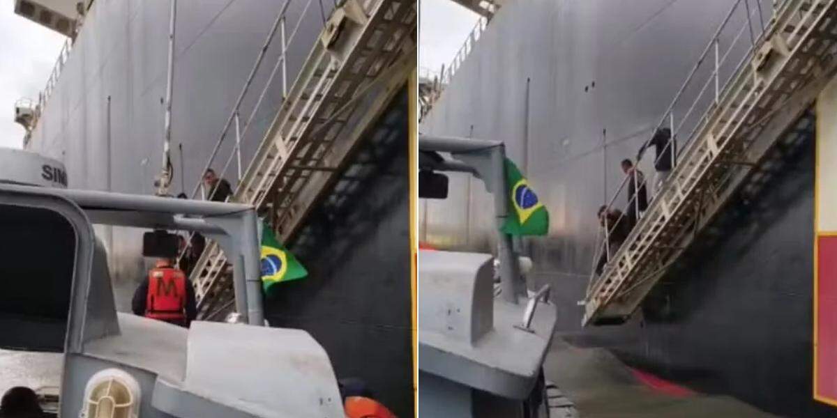 A operação contou com o apoio de um navio mercante e a mobilização da comunidade marítima local para viabilizar o desembarque