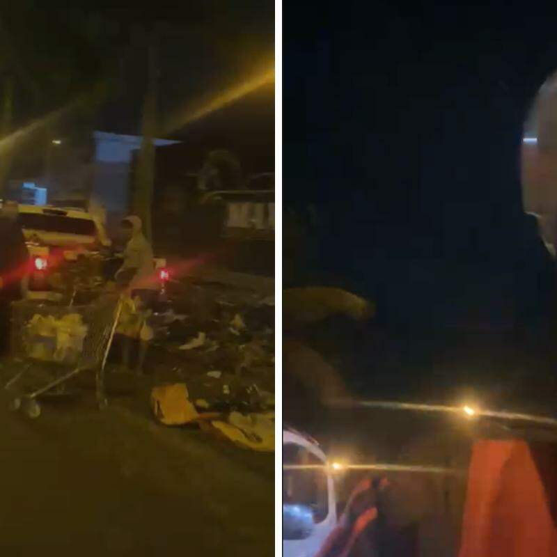 Imagens mostram o momento em que a entregadora Vitória, de 22 anos, flagra o descarte irregular de entulho no bairro Humaitá, em São Vicente