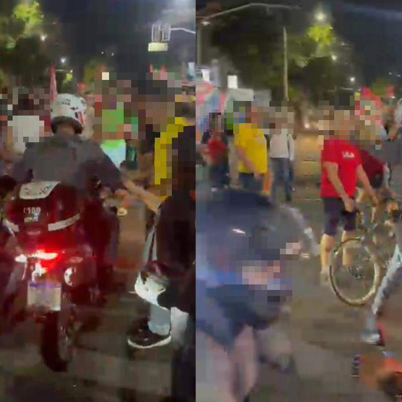 Manifestante reclama da atitude de motoristas e de policial militar em protesto em Santos; 6º BPM/I informou que não há registros dessa conduta nos relatórios oficiais