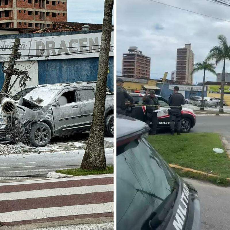 Acidente aconteceu no cruzamento da Avenida Presidente Kennedy e a Rua Guimarães Rosa, no Bairro Ocian