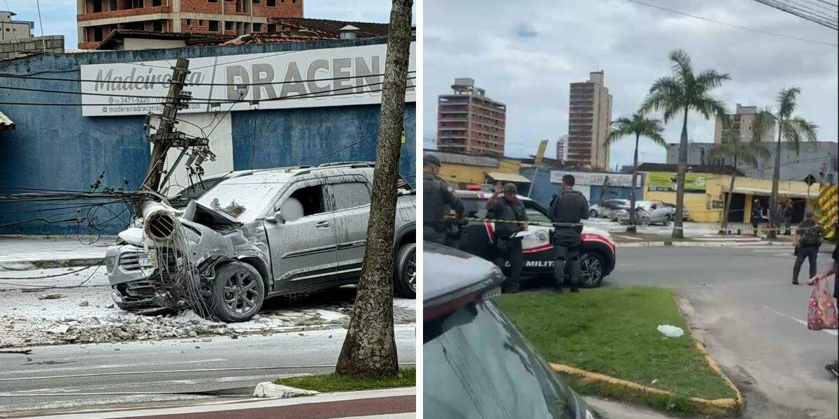 Acidente aconteceu no cruzamento da Avenida Presidente Kennedy e a Rua Guimarães Rosa, no Bairro Ocian