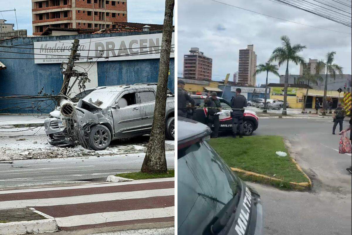 Acidente aconteceu no cruzamento da Avenida Presidente Kennedy e a Rua Guimarães Rosa, no Bairro Ocian