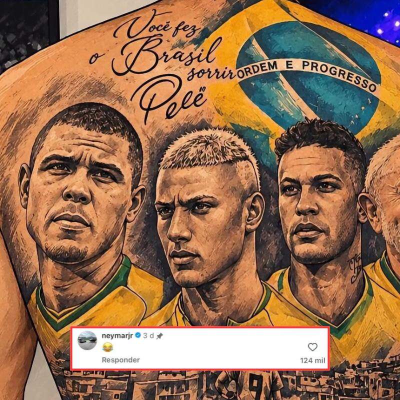 Neymar havia comentado em uma montagem do presidente reeleito na tatuagem de Richarlison, que originalmente reúne os rostos do próprio atleta, de Neymar e de Ronaldo Fenômeno