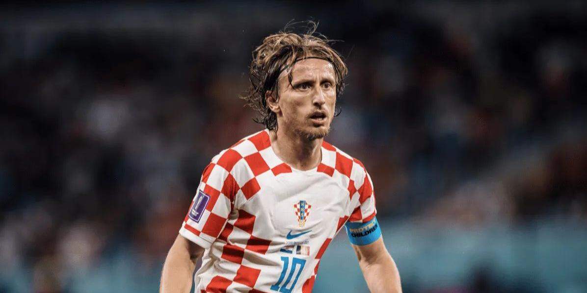 Luka Modric da Croácia durante partida entre Croácia x Bélgica, válida pela fase de grupos