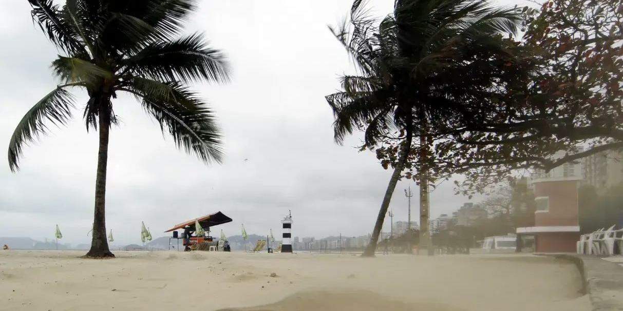 Ventania na Baixada Santista deve começar no domingo (20), segundo alerta do Instituto Climatempo