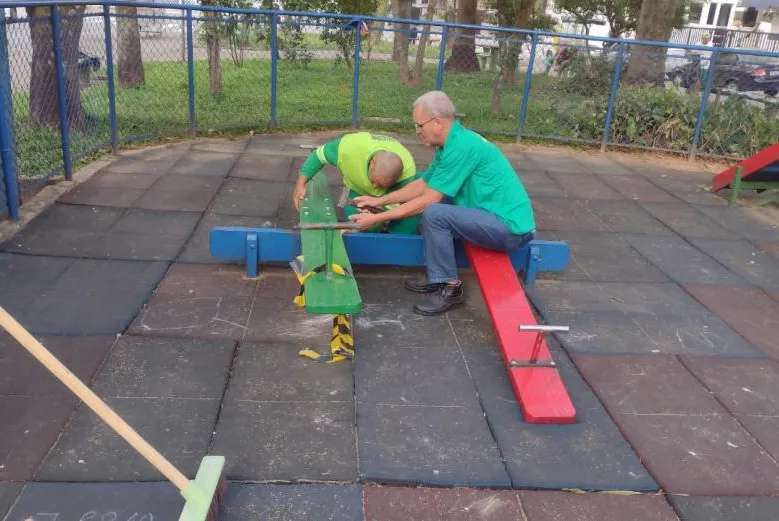 Brinquedos já foram recuperados em 30 playgrounds da Cidade