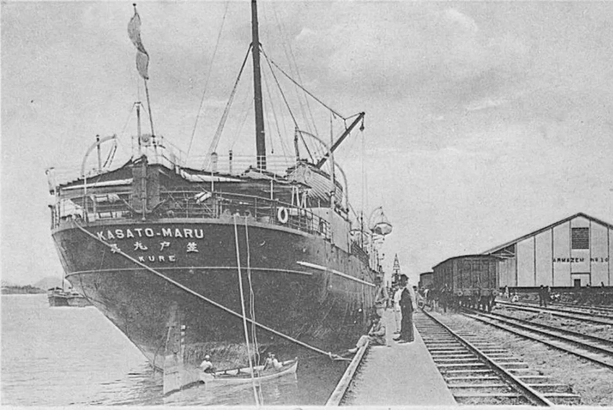 Navio veio do Japão em 1908 e desembarcou no Porto de Santos