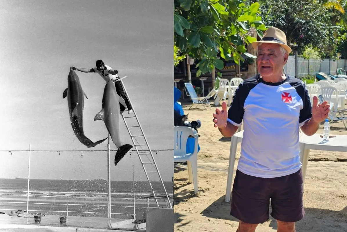 Aroldo Moreira Malvão é o adestrador de golfinhos que aparece em livro de A Tribuna