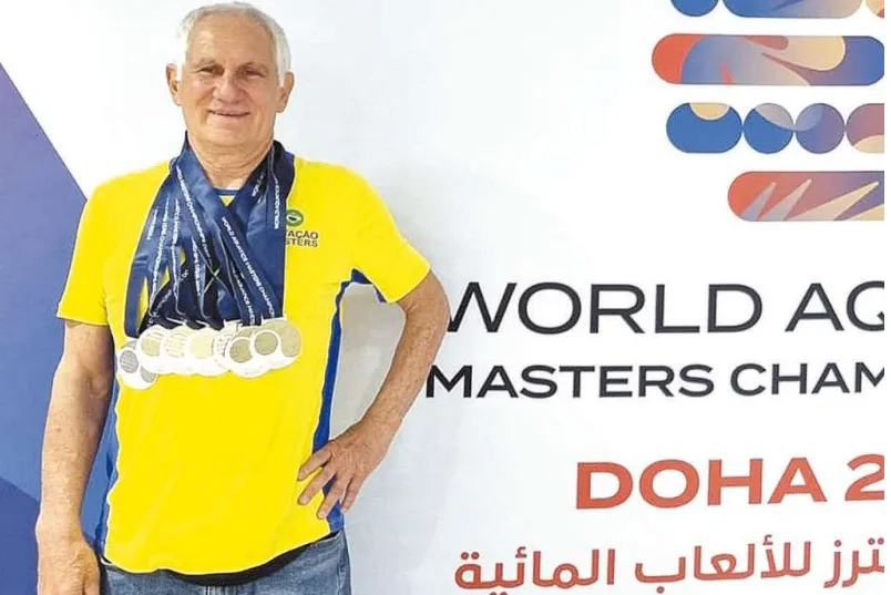 José Orlando Loro conquistou seis medalhas de ouro no Campeonato Mundial master em Doha, no Catar
