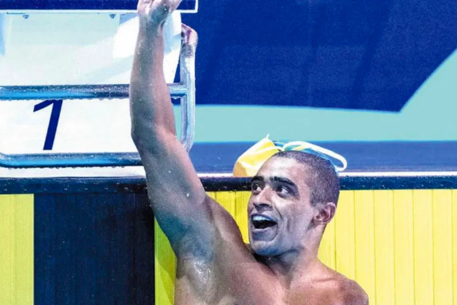 Nadando os estilos borboleta e livre, Gabriel Cristiano ajudou o Brasil a terminar na terceira posição geral