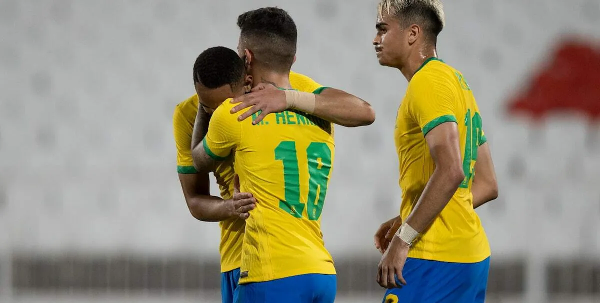  Matheus Cunha comemora gol contra o Emirados Árabes 