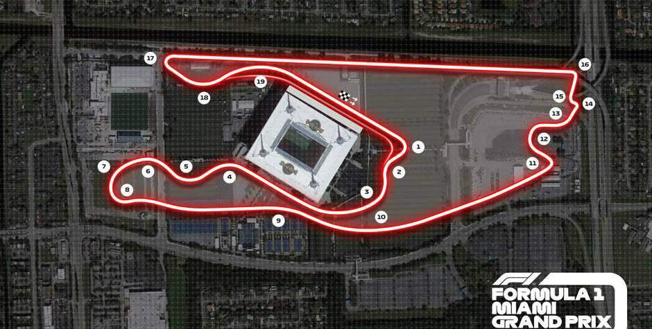  Traçado da pista do GP de Miami em 2022 