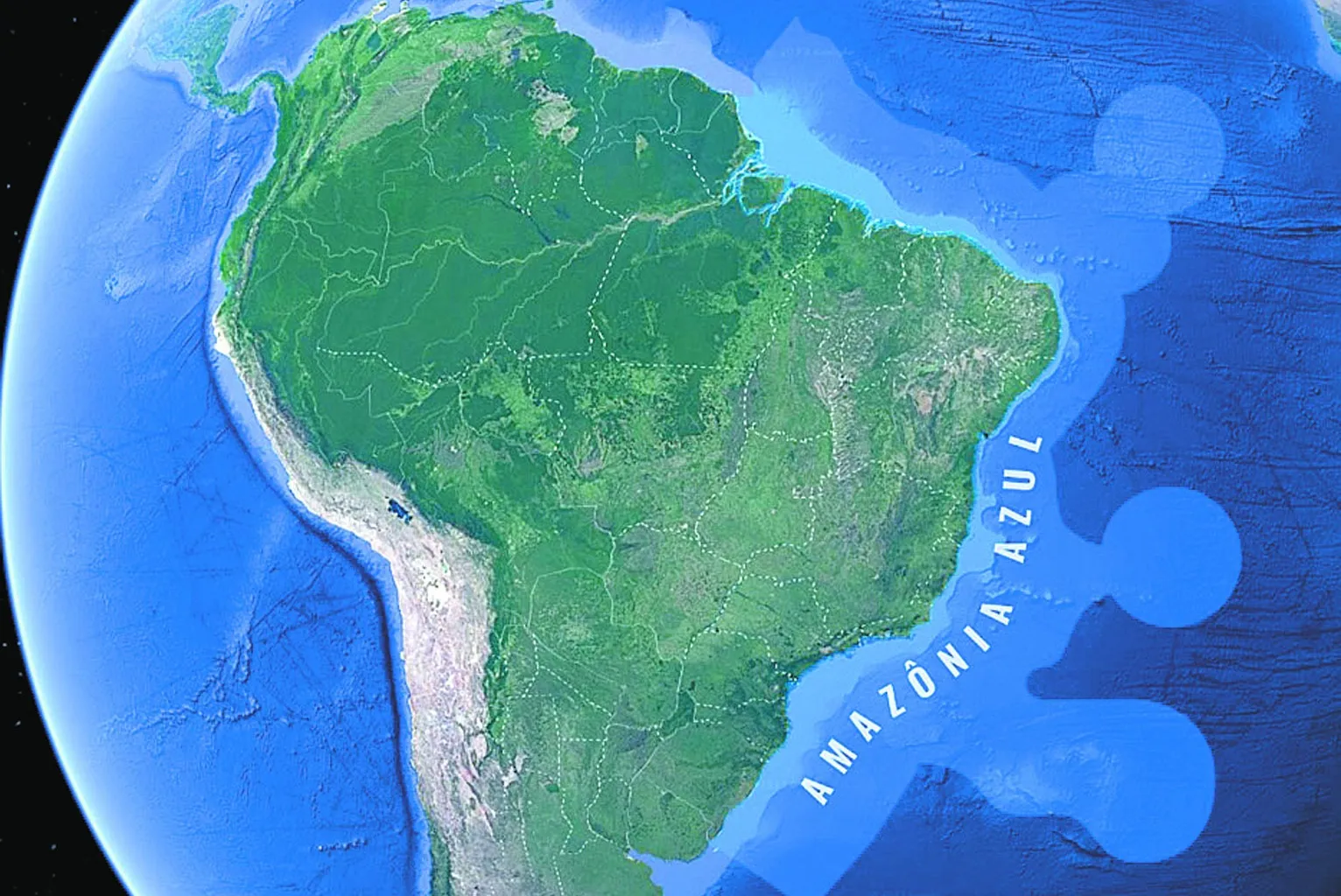 Neste ano, a área da Amazônia Azul foi incluída no mapa brasileiro