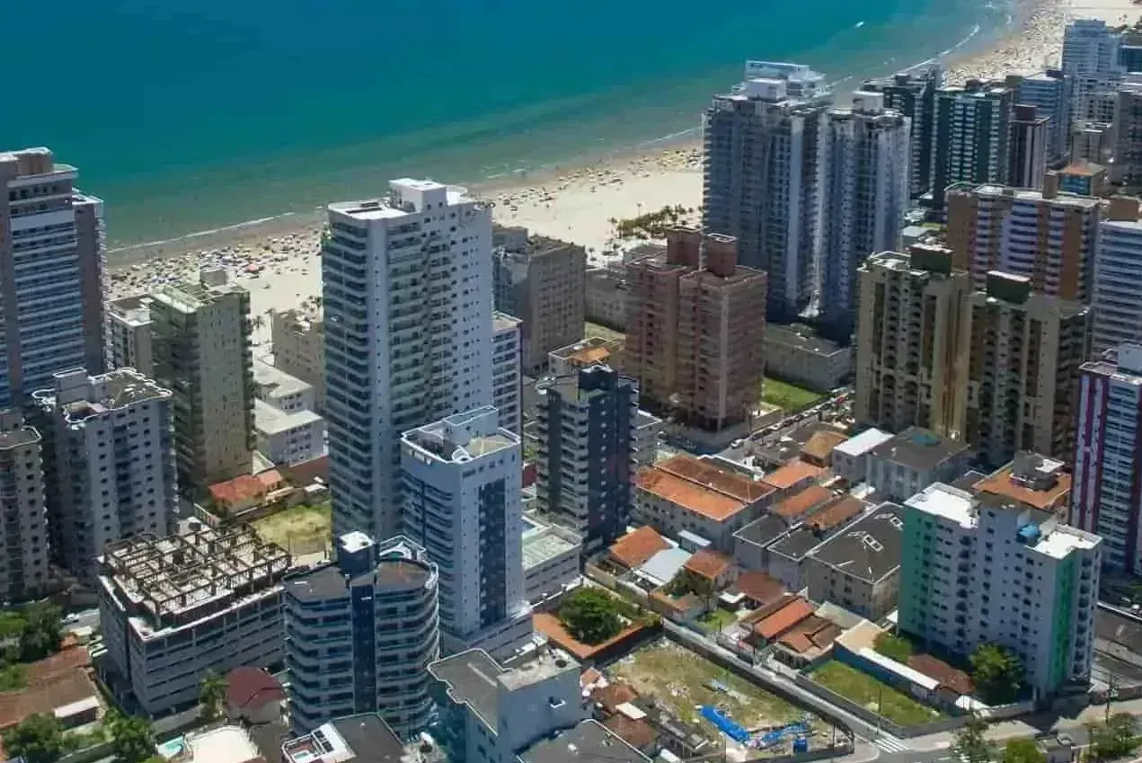 Vista aérea de Praia Grande: cidade é opção de trabalho em concurso público com 43 vagas