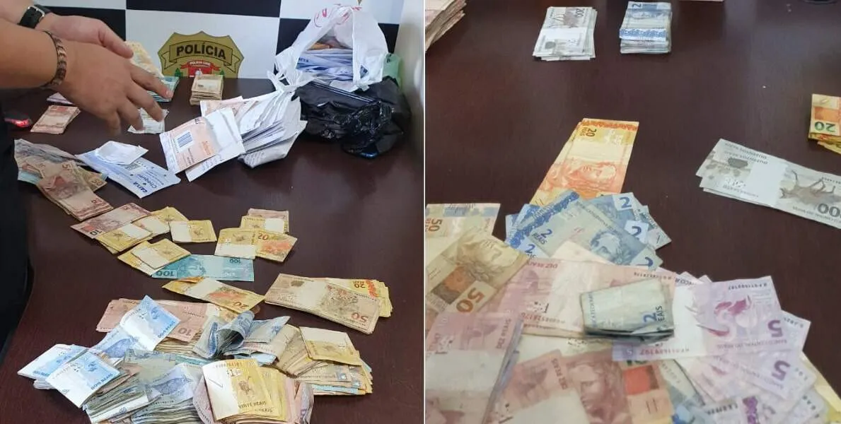  Cartões bancários, documentos e a quantia de R$ 60 mil foram apreendidos no imóvel do infrator 