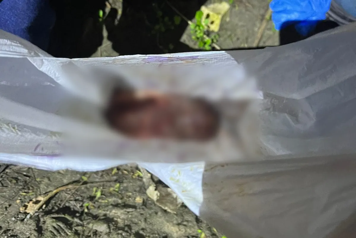 Feto foi encontrado dentro de um saco plástico branco no bairro Melvi.