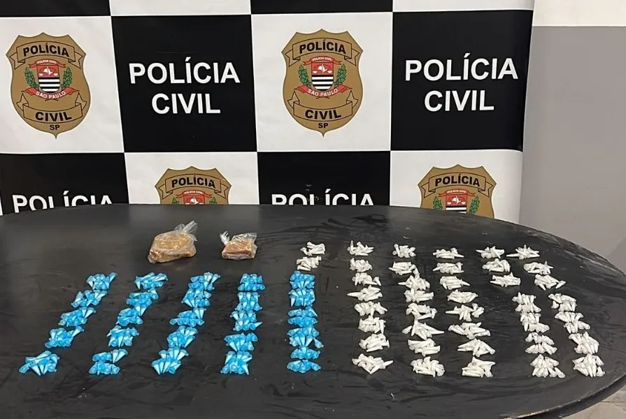 Policiais encontraram 650 cápsulas de cocaína e duas porções de crack em uma geladeira