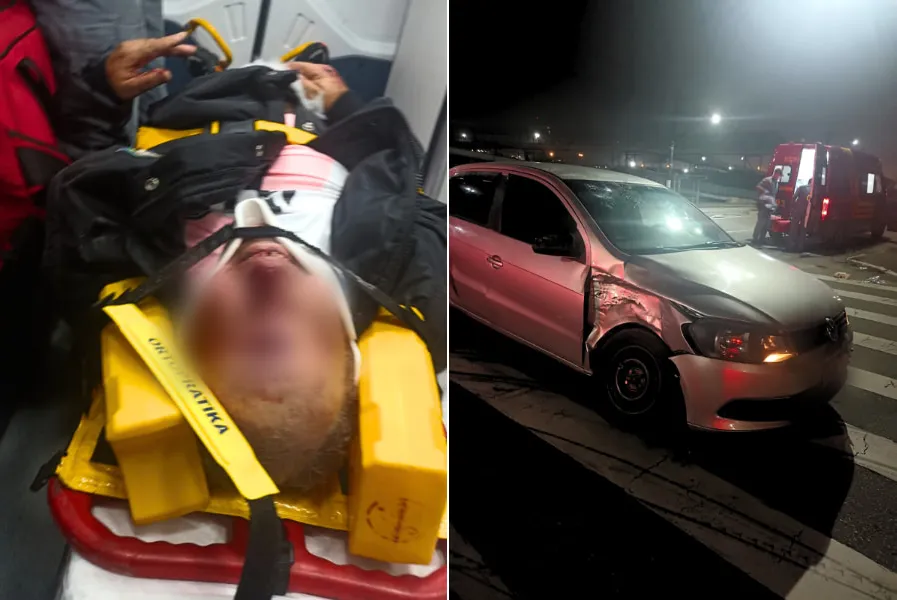 O motorista do carro estava embriagado e foi atingido pela moto ao fazer uma conversão