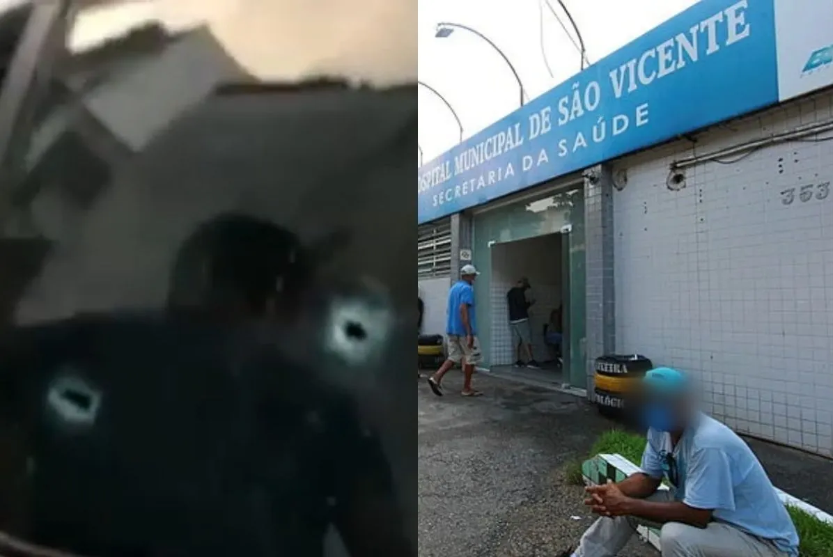 Mesmo ferido, policial reformado conseguiu dirigir até o Hospital Municipal de São Vicente