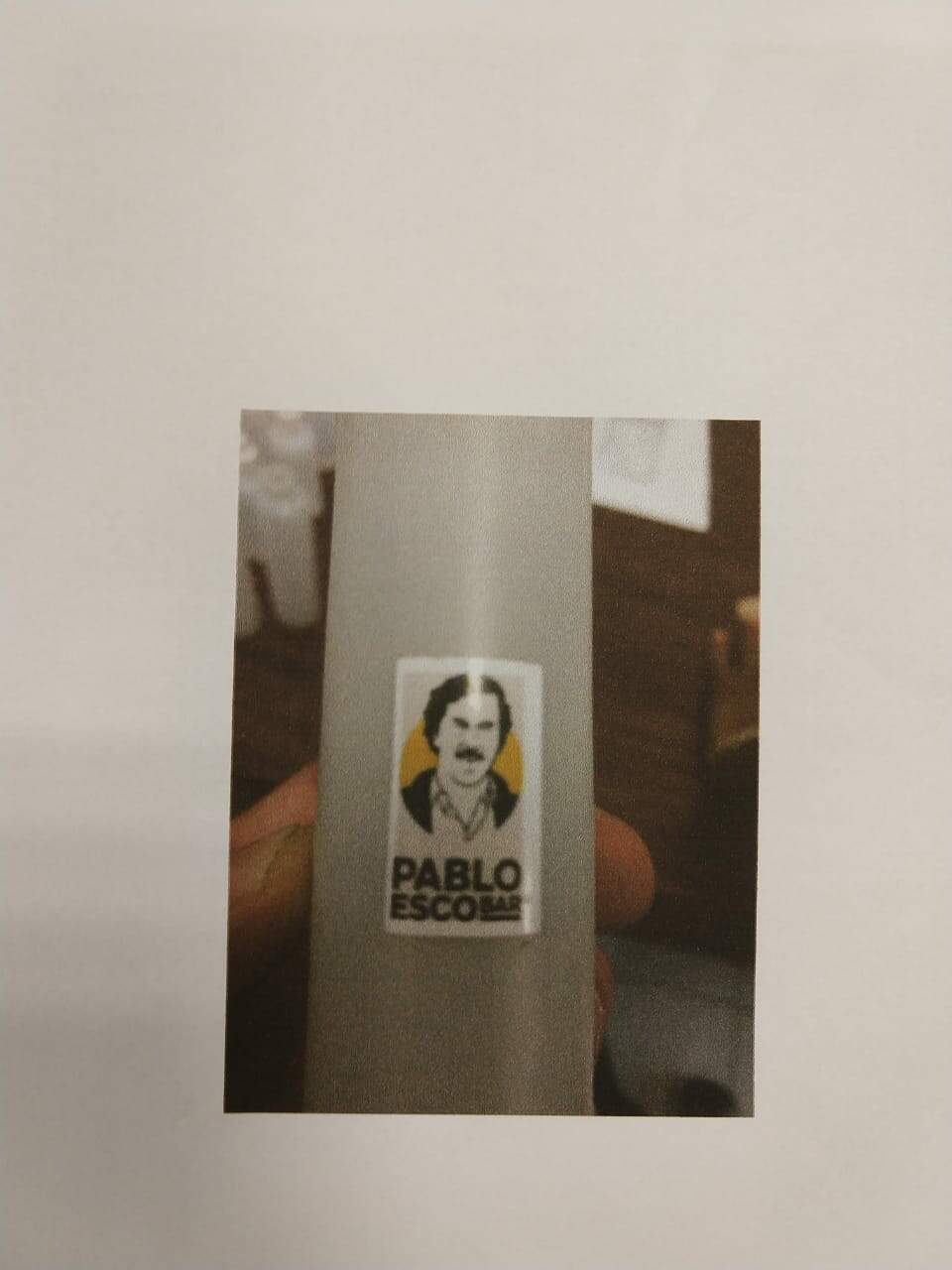 Compartimentos tinham a foto de Pablo Escobar