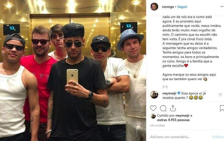 Neymar ironiza publicação espanhola em comentário no Instagram