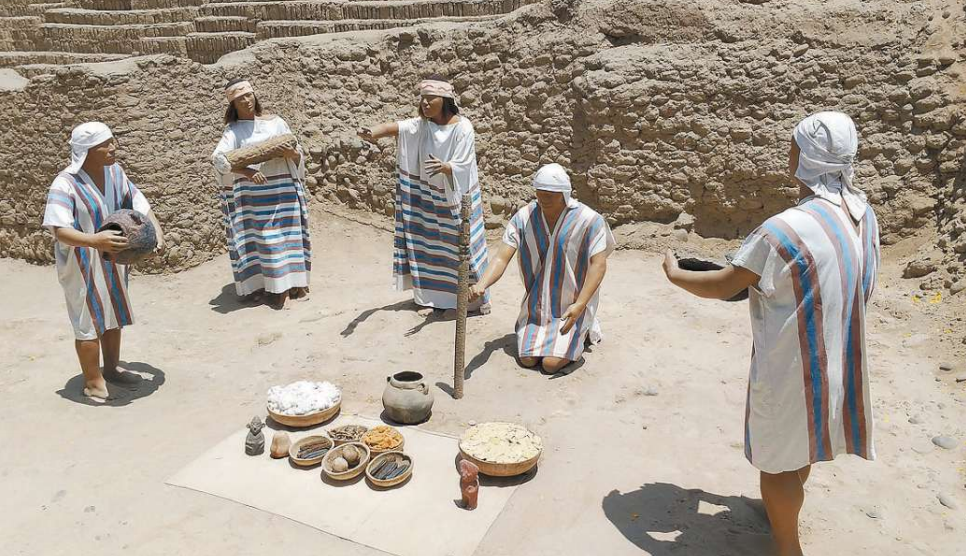 Povo da Cultura Lima, que habitava o entorno das pirâmides de Huaca Pucllana, durante o trabalho
