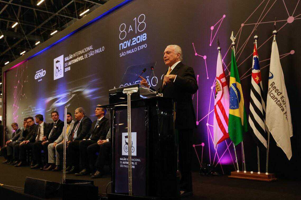 Presidente Temer discursou na abertura do Salão do Automóvel, em São Paulo