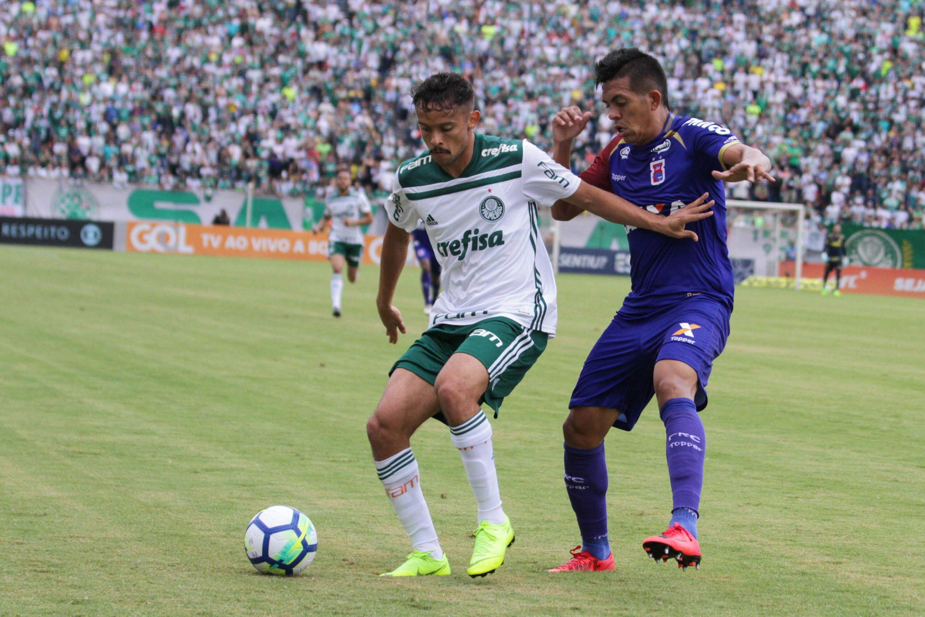 Gustavo Scarpa marcou o gol de empate do Palmeiras no duelo contra o Paraná