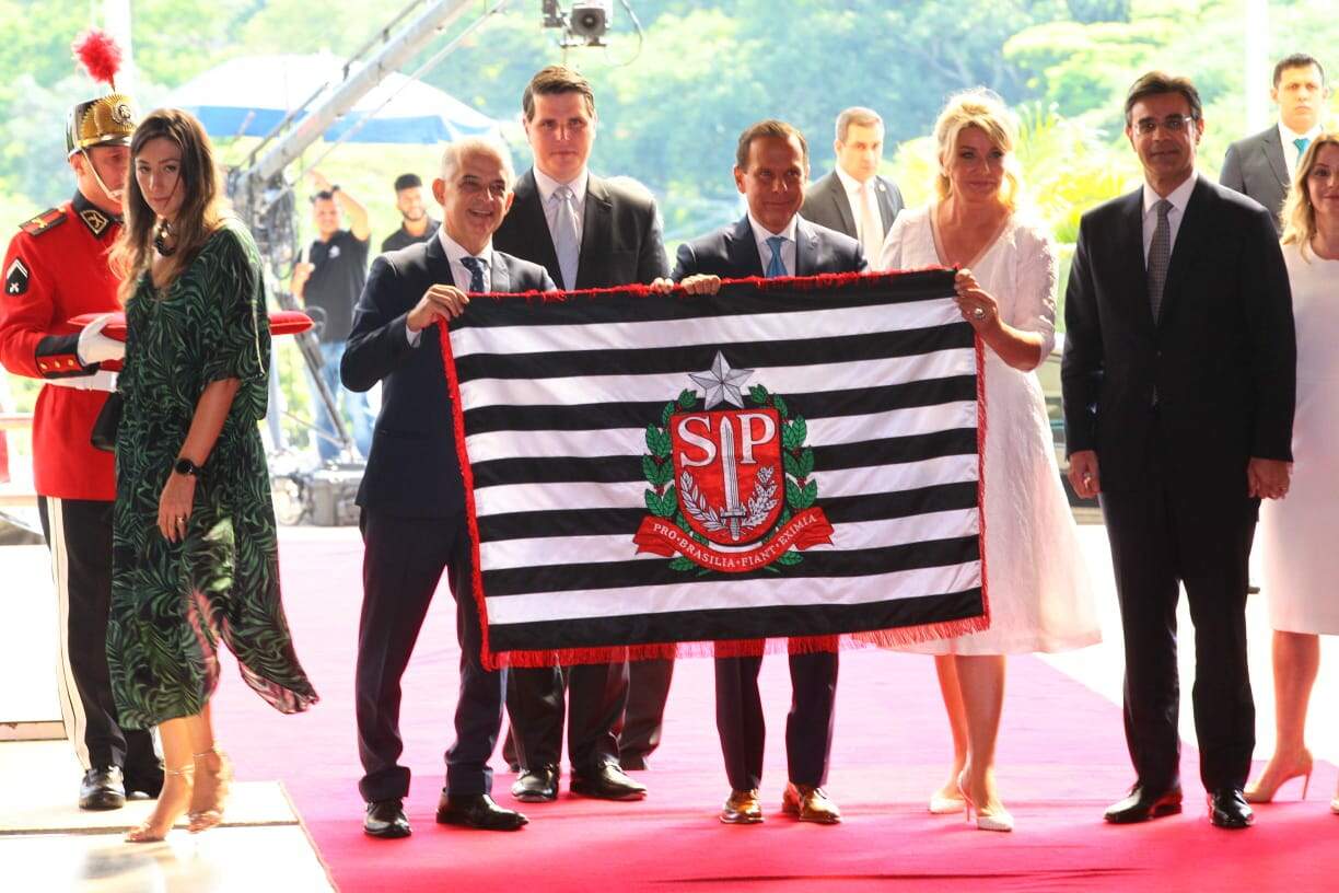 Doria e Rodrigo Garcia no Palácio dos Bandeirantes para a cerimônia de transição de cargo