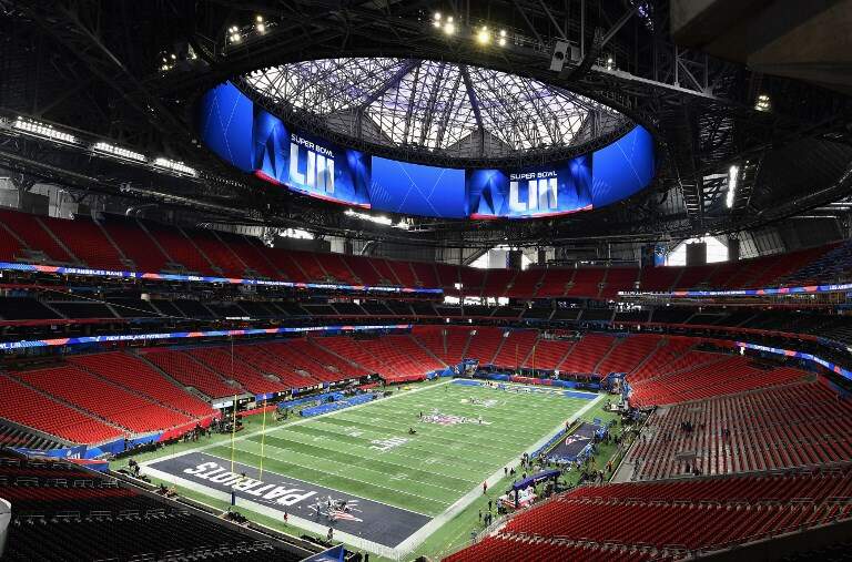 O Mercedes-Benz Stadium será onde Patriots e Rams se enfrentarão no Super Bowl LIII