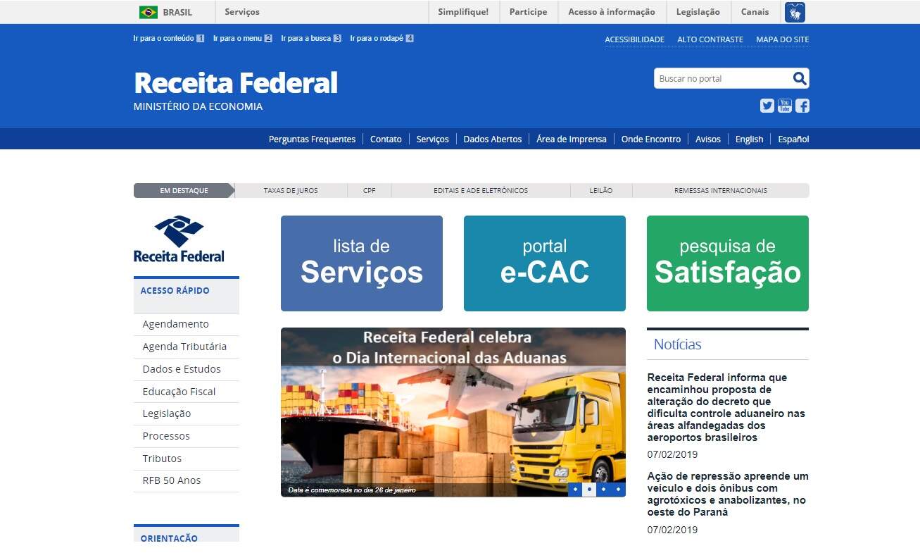 As consultas podem ser feitas pelo site da Receita Federal na internet