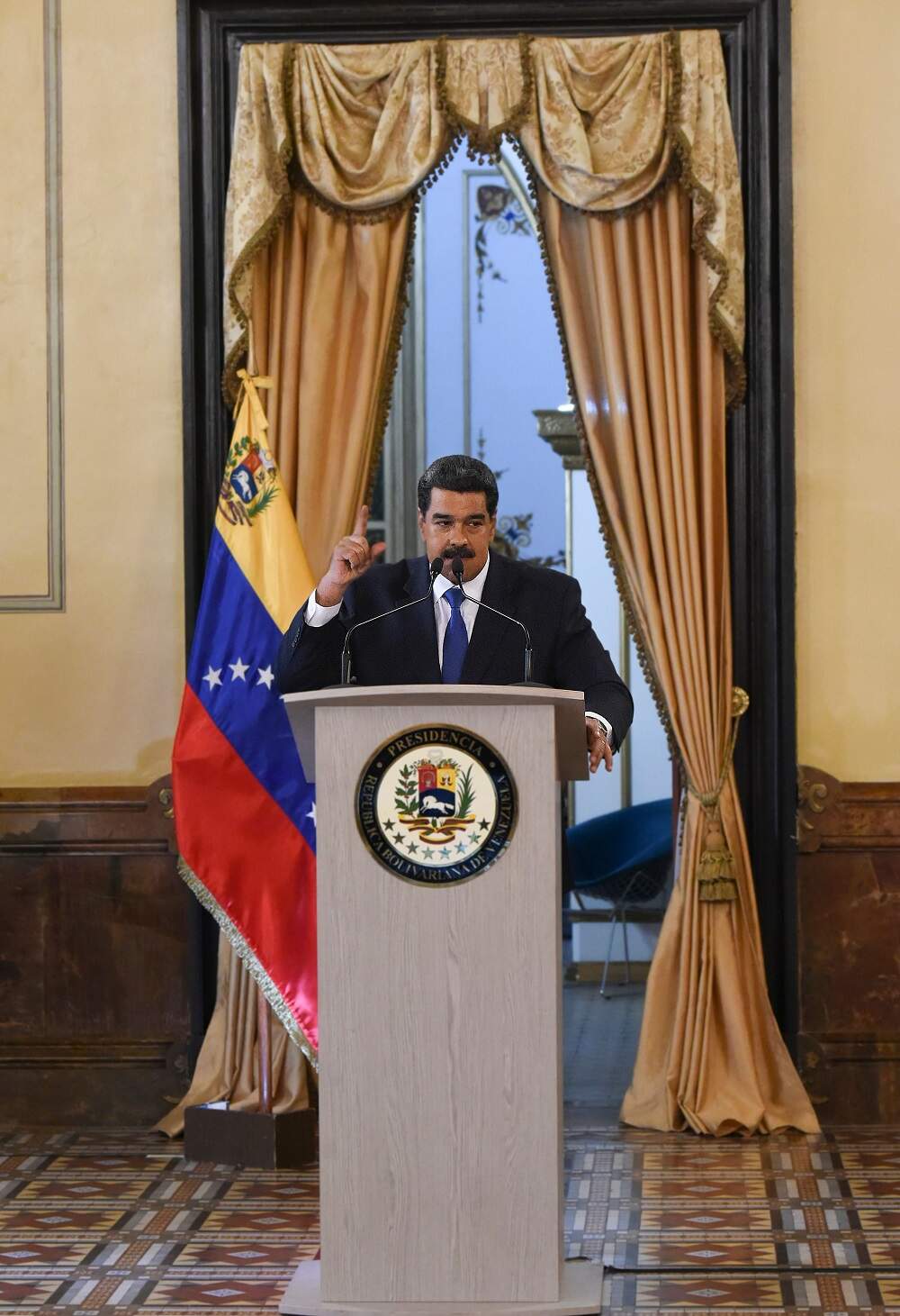 Discurso do presidente da Venezuela, Nicolás Maduro, em Caracas, na sexta-feira (8) 