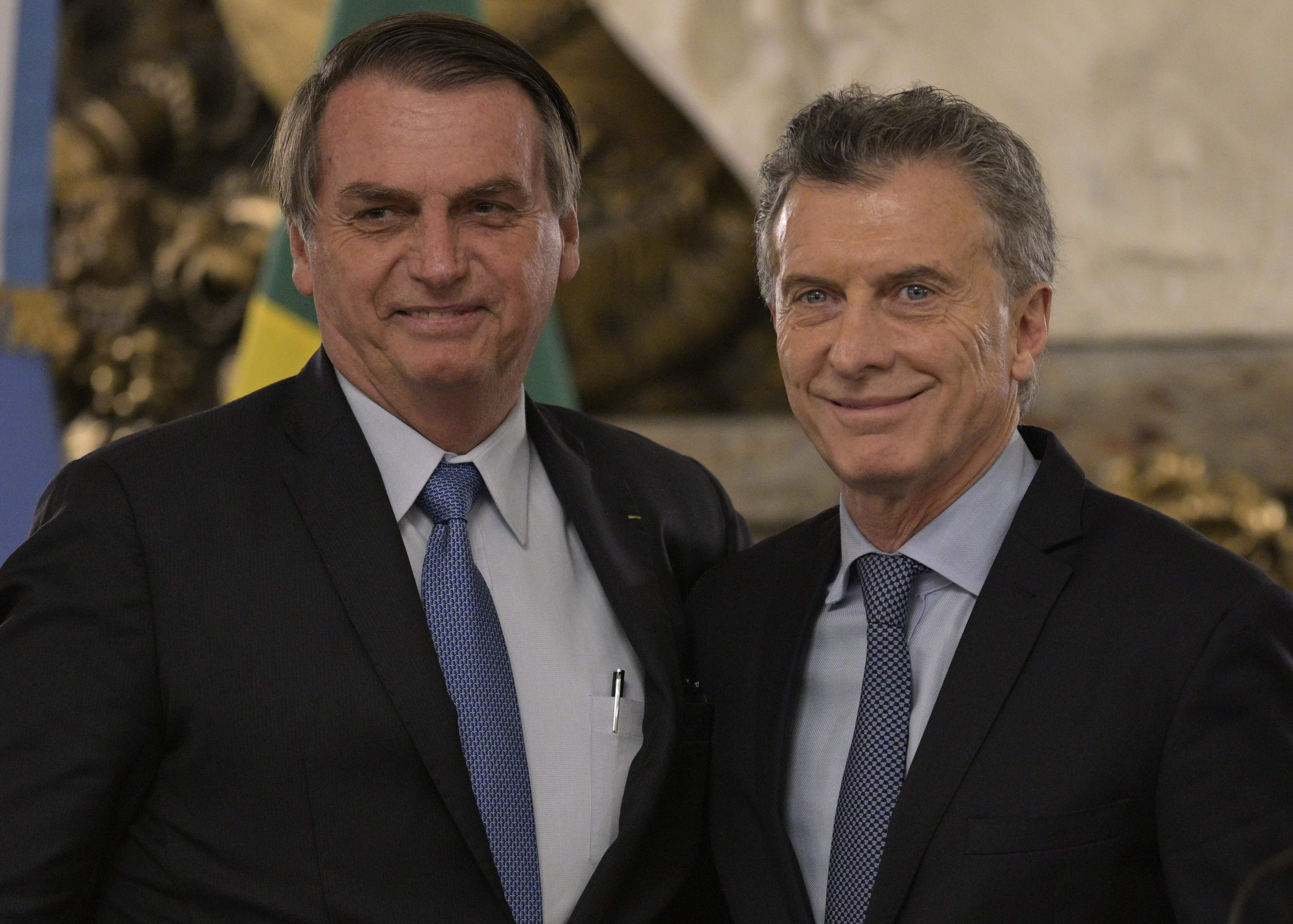 Bolsonaro se reuniu com o presidente argentino Maurício Macri na Casa Rosada, em Buenos Aires