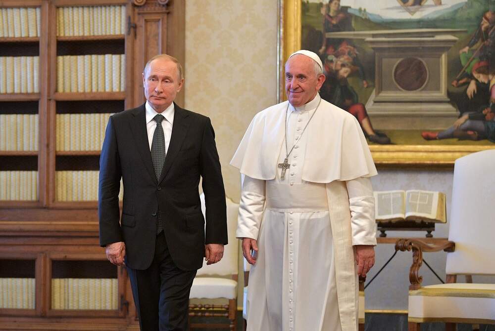 Presidente russo Vladimir Putin e papa Francisco